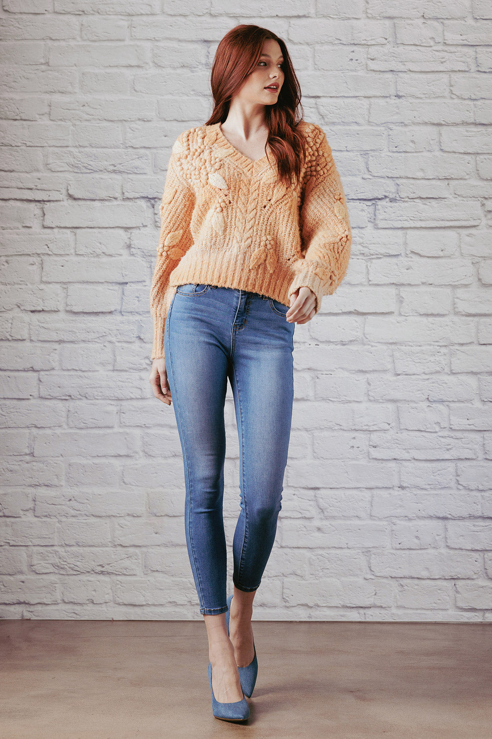 Mid Rise Push Up Ankle Skinny Jeans - Image 3