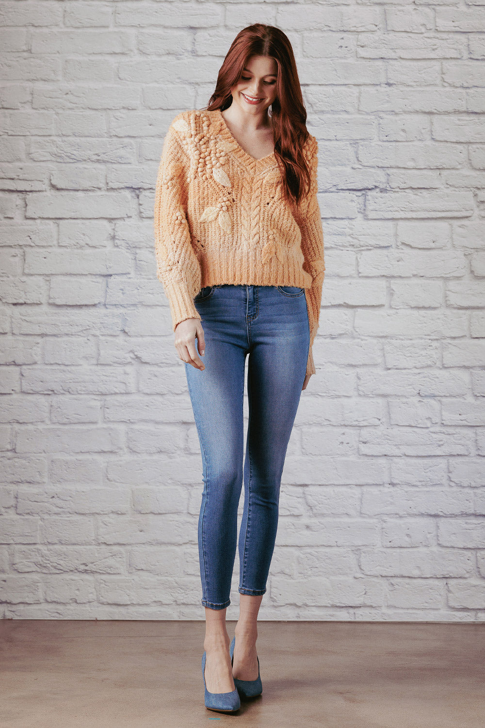 Mid Rise Push Up Ankle Skinny Jeans