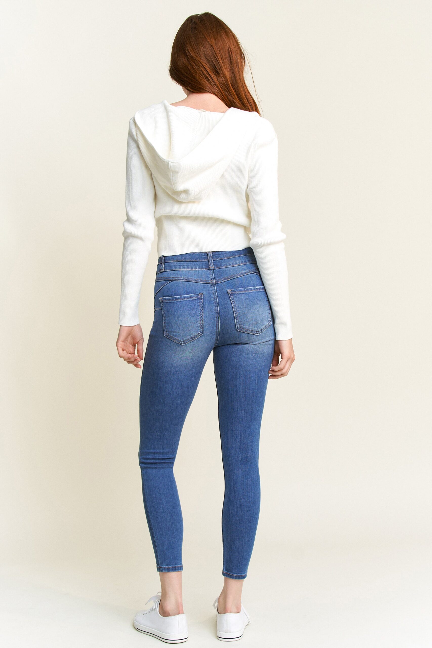 Double Waist High Rise Ankle Skinny Jeans - Image 8