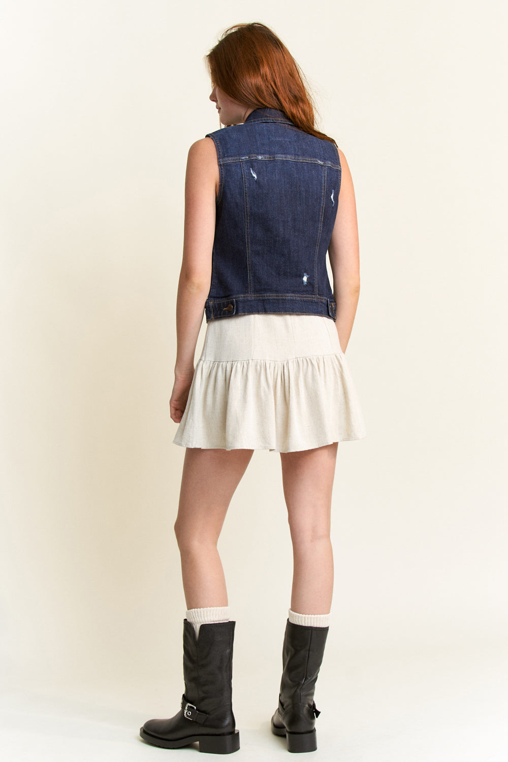 Destructed Regular Fit Denim Vest - Image 10
