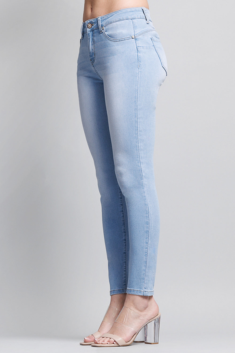 Mid Rise Push Up Ankle Skinny Jeans - Image 7