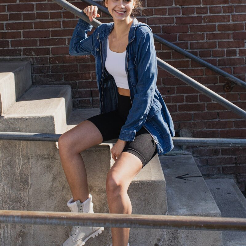 Hooded Chambray Utility Denim Jacket